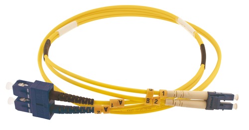 SC/UPC-ST/UPC OS2 9/125 µm divisible duplex 2 m patchcord, LSZH Ø2,8 mm jacket, yellow colour