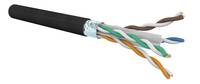 Cable 4 pairs CAT6 F/UTP UV resistant PE Black (100 m coil)