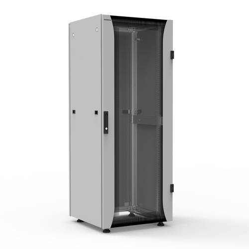 19'' Cabling floor standing cabinet GIGARACK S250 32U 600 X 600 mm  front simple glass door / rear panel - Grey