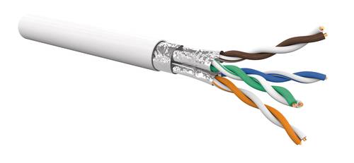 CAT6A 4P F/FTP Cca Slim AWG23 White cable (500 m drum)
