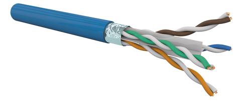 Cable CAT6 4 pairs AWG24 F/UTP LSZH Dca, Blue (100 m coil)