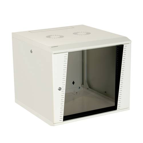 19'' Wallmount cabinet with sides access, EASEBOX 9U 600 mm width 600 mm depth - White