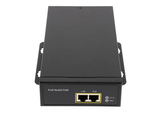 60W PoE injector indoor use, metal case 802.3BT PSE 48V 1100mA 1x DATA IN 1x DATA + PoE OUT (RJ45)