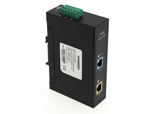 90W industrial DIN-RAIL PoE injector 802.3BT PSE 48V 1750mA injector 1x DATA IN - 1x DATA + PoE OUT (RJ45)