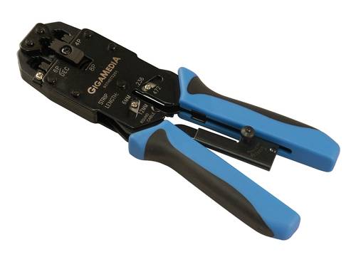 Ratchet pliers for 4, 6, 6Dec and 8 pin modular connectors