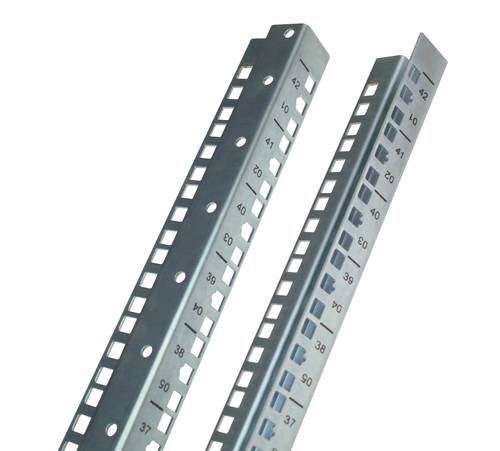 Set of 2 rear 19'' mounting profiles for 42U hight cabinet - Zinc plated