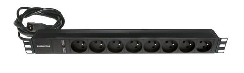 19'' PDU 8 UTE sockets 16 A - 250 V equipped with power cord H05VVF 2 m - 3 x 1.5 mm² with IEC C14 plug 10 A - 250 V - Black