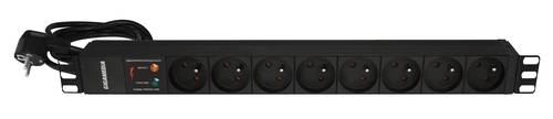 19'' PDU 8 UTE sockets 16 A - 250 V equipped with surge protection and power cord H05VVF 2 m - 3 x 1.5 mm² with Schuko plug 16 A - 250 V - Black