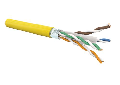 CABLE CAT6 4P FUTP AWG23 HF-FR Cca, Yellow (500 m drum)