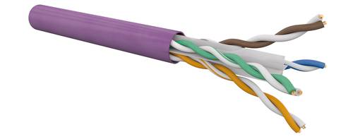 Cable CAT6 4 pairs AWG24 E-Slim U/UTP LSZH Dca, Violet (500 m drum)