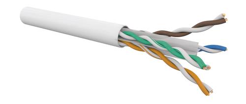 Cable CAT6 4 pairs AWG 24 E-Slim U/UTP LSZH Dca, White (100 m box)