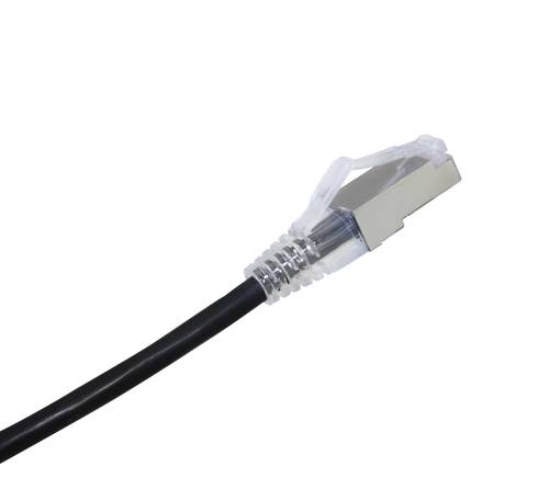 Slim cord Cat6A U/FTP 28AWG 1m5, black