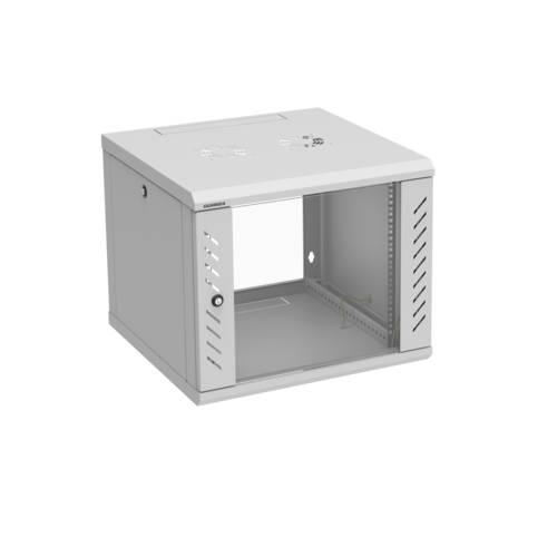 19'' Wallmount cabinet with sides access, MODULBOX 9U 600 mm width 600 mm depth - Grey