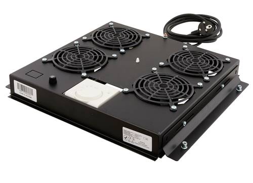 Top fan unit equipped with 4 fans, thermostat and power cord - Black 