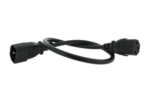 Power cord IEC C13 / IEC C14 (10 A / 250 V) - HO5VV-F 3G1.0 mm² - 0,5 m - Black