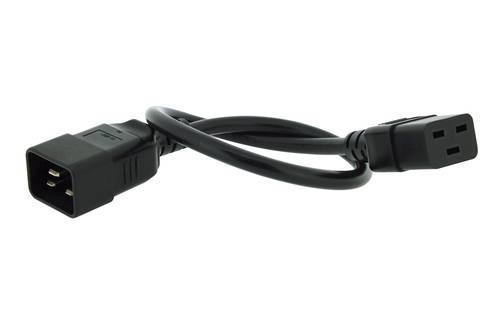 Power cord IEC C19 / IEC C20 (16 A / 250 V) - HO5VV-F 3G1.5 mm² - 0,5 m - Black