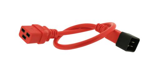 Power cord IEC C19 / IEC C20 (16 A / 250 V) - HO5VV-F 3G1.5 mm² - 1 m - Red
