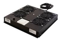 Top fan unit equipped with 2 fans, thermostat and power cord - Black 