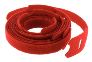 Lot de 10 colliers auto-agrippant 200 x 25 mm rouge