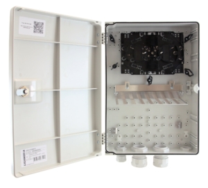 Boîtier optique plastique IP54 jusqu’à 48 fibres SC DX/ LC Q ou épissures fusion