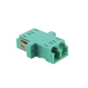 Raccord multimode LC duplex, corps plastique, turquoise, centreur céramique