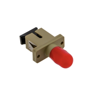 Raccord multimode SC/ST simplex plastique, couleur beige, centreur céramique