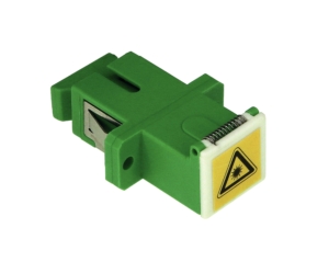 Raccord monomode SC/APC simplex plastique vert centreur céramique+clapet interne