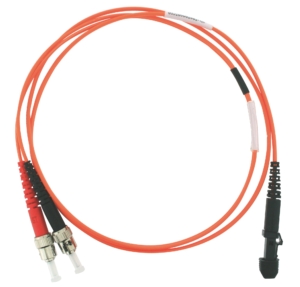 MTRJ/ST OM2 50/125 µm duplex 1 m patchcord, LSZH Ø3 mm jacket, orange colour