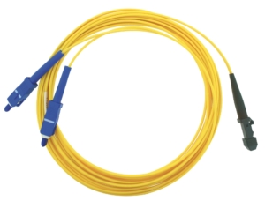 MTRJ/SC OS2 9/125 µm duplex 1 m patchcord, LSZH Ø2,8 mm jacket, yellow colour