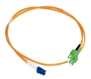 LC/SCAPC OS2 9/125 µm duplex 1 m patchcord, LSZH Ø2,8 mm jacket, yellow colour