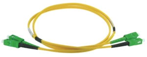 Jarretière optique duplex SCAPC/SCAPC OS2 9/125 µm 1 m, gaine LSOH jaune Ø2,8mm