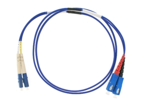 Singlemode G657A2 duplex yellow patchcord, SC/UPC to LC/UPC 1M