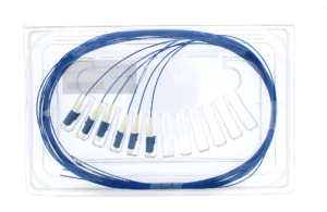 Lot de 6 pigtails structure serrée LC/UPC monomode G657A2 9/125µm 2 mètres, bleu