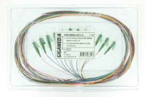 Lot 12 pigtails colorés structure serrée LC/APC monomode G657A2 9/125µm 2 mètres