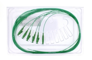Lot de 6 pigtails structure serrée LC/APC monomode G657A2 9/125µm 2 mètres, vert