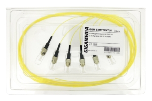Lot de 6 pigtails structure serrée ST/UPC monomode OS2 9/125 µm 2 mètres, jaune