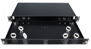 Tiroir optique modulaire 1U à équiper de 4 modules + raccords, couleur noire
