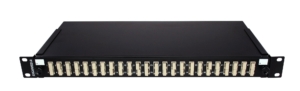 Tiroir optique noir 1U OM3 équipé 24 raccords SC duplex + 48 pigtails colorés