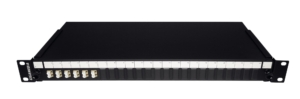 Tiroir optique noir 1U multimode OM1/OM2/OM3 équipé 6 raccords LC duplex beiges