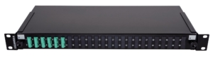 Tiroir optique noir 1U multimode OM4 équipé 6 raccords SC duplex violets