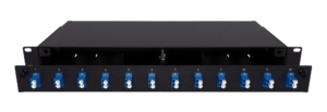 INITIO preloaded patchpanel with 12 LC duplex singlemode adapters + splice tray