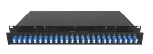INITIO preloaded patchpanel with 24 LC duplex singlemode adapters + splice tray