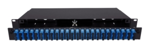 INITIO preloaded patchpanel with 24 SC duplex singlemode adapters + splice tray