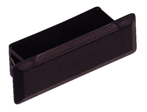 SC duplex blanking plug in plastic for panels or boxes, black colour