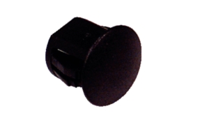 ST simplex blanking plug in plastic for panels or boxes, black colour