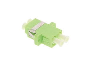Raccord multimode LC duplex, corps plastique, vert citron, centreur céramique