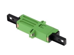 Raccord monomode E2000/APC simplex, plastique, couleur verte, centreur céramique