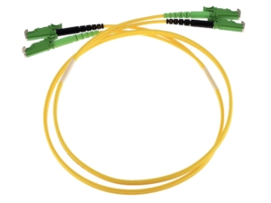 Jarretière optique duplex E2000/APC-E2000/APC OS2 9/125 µm 5 m, gaine LSOH jaune