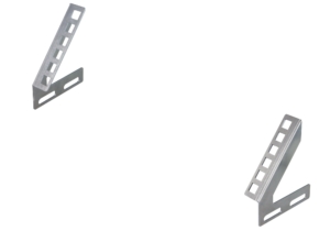 Set of 2 rear 19″ supports 2U – Zinc plated