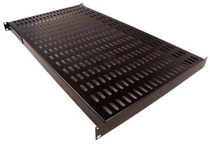 Etagère 19″ fixe 1U, 4 points de fixation, prof 800 mm – Noir